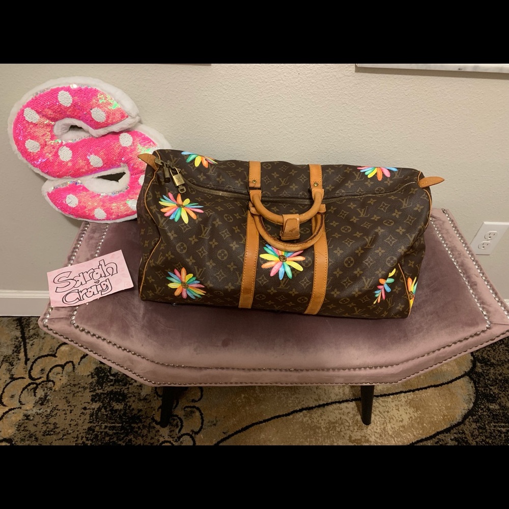 Louis Vuitton Monogram keepall customized